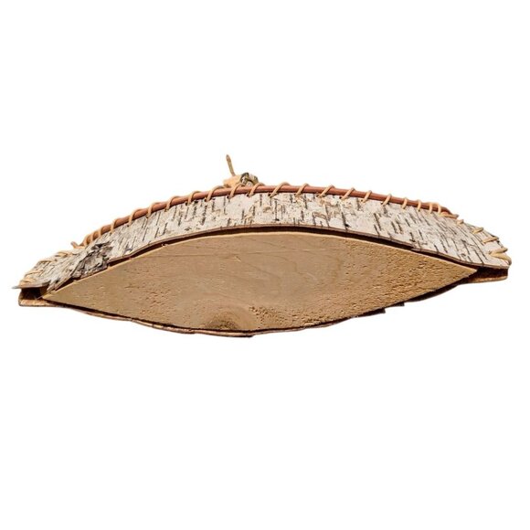 Birch Bark Canoe Fly Fishing David Frykman Figure Basket Fishing Pole Handmade - Picture 5 of 10